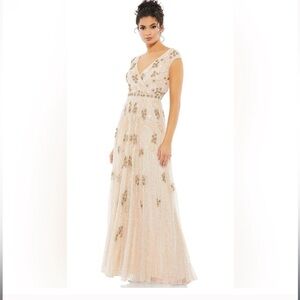 MAC DUGGAL #93575  Embellished Wrap Over Cap Sleeve A-Line Gown Size 24 NWT